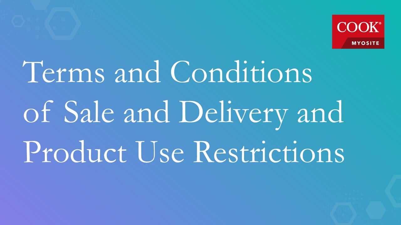 Terms and Conditions of Sale and Delivery and Product Use Restrictions